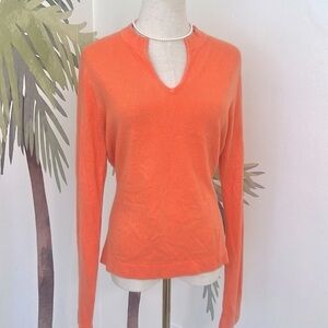 ⭐️Elizabeth & James,Rare Coral Sweater, Incredible Color, X-Long Sleeves,Size L